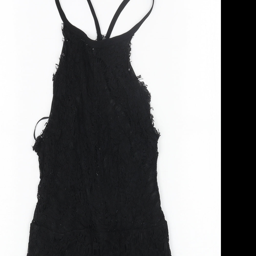 Hearts and Bows Womens Black Polyester A-Line Size 6 Round Neck Zip