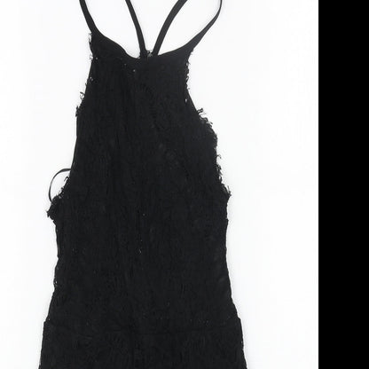 Hearts and Bows Womens Black Polyester A-Line Size 6 Round Neck Zip