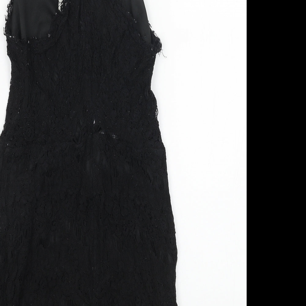 Hearts and Bows Womens Black Polyester A-Line Size 6 Round Neck Zip