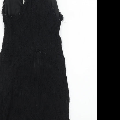 Hearts and Bows Womens Black Polyester A-Line Size 6 Round Neck Zip