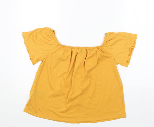 Womens UK Size M H&M Yellow Basic Blouse