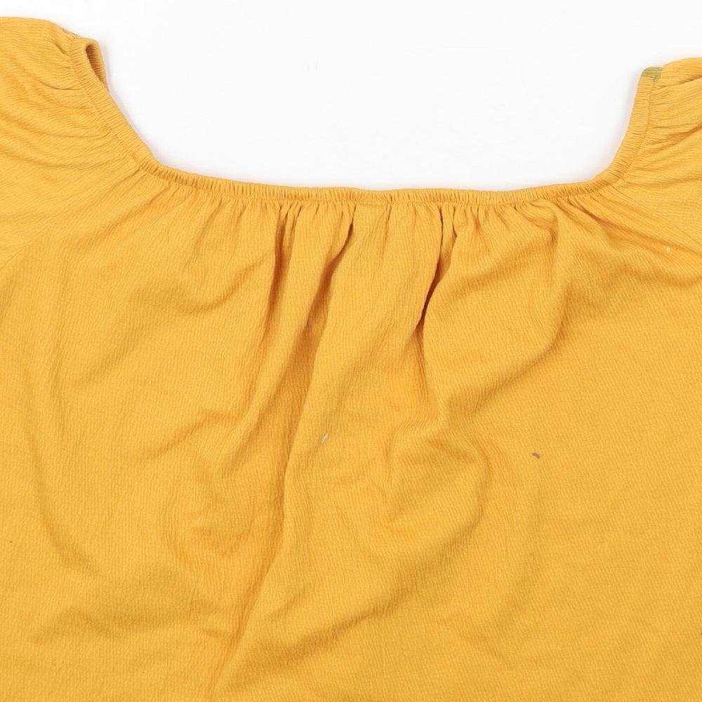 Womens UK Size M H&M Yellow Basic Blouse