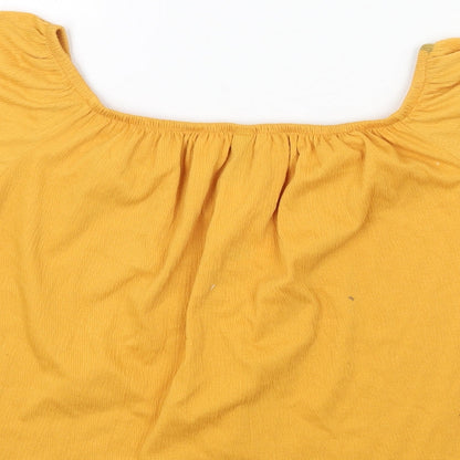 Womens UK Size M H&M Yellow Basic Blouse