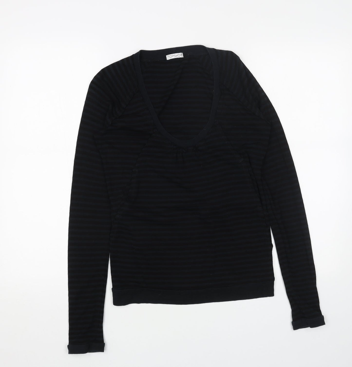 Womens UK Size 8 Topshop Black Basic T-Shirt
