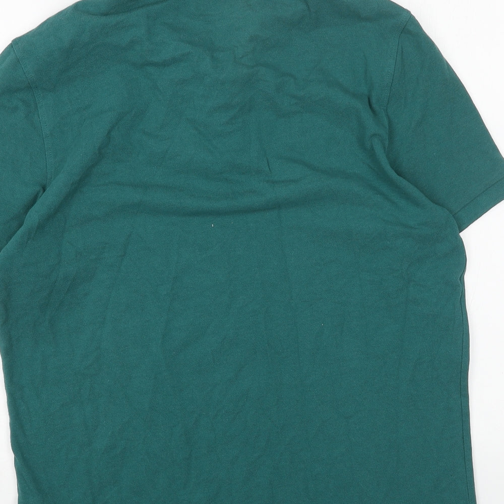 OVS Mens Green Cotton Polo Size M Collared Pullover