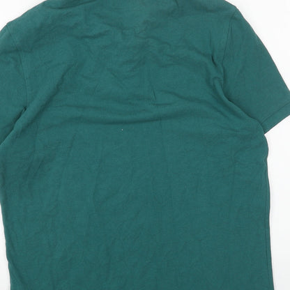 OVS Mens Green Cotton Polo Size M Collared Pullover