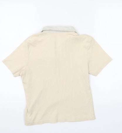 George Womens Beige Cotton Basic Polo Size 14 Collared