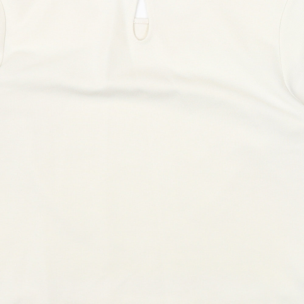 George Womens White Polyester Basic T-Shirt Size 8 Scoop Neck - Mesh Panels