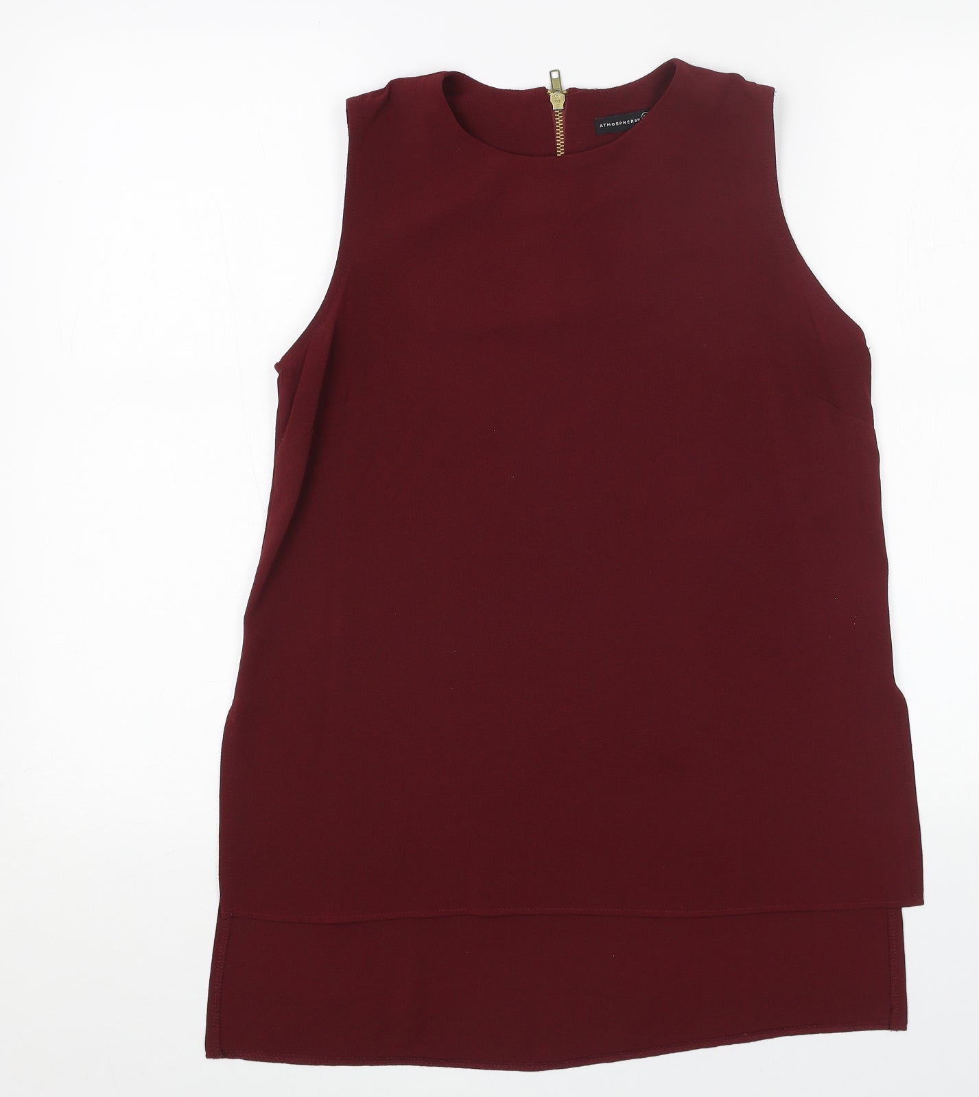 Primark Womens Red Polyester Tunic Tank Size 10 Scoop Neck