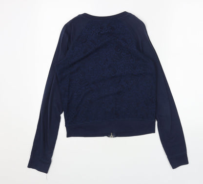 Debenhams Womens Blue Geometric Bomber Jacket Jacket Size 6 Zip