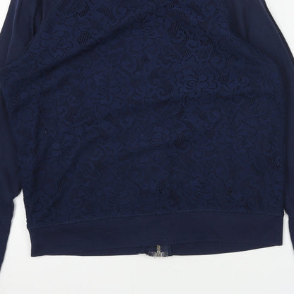 Debenhams Womens Blue Geometric Bomber Jacket Jacket Size 6 Zip