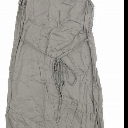 Oasis Womens Green 100% Cotton A-Line Size 8 Scoop Neck Zip