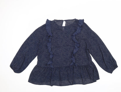 Womens UK Size 10 H&M Blue Basic Blouse