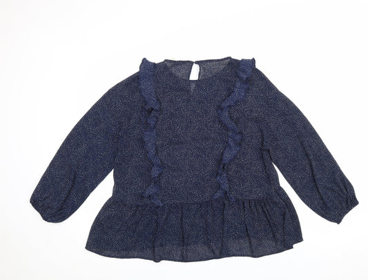 Womens UK Size 10 H&M Blue Basic Blouse