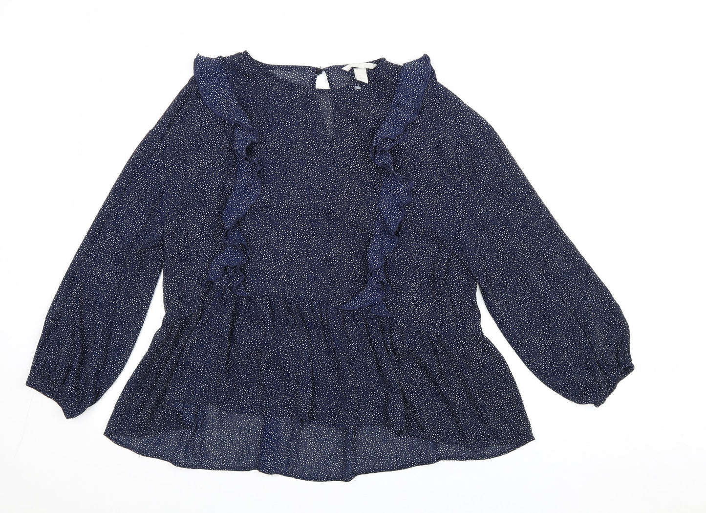 Womens UK Size 10 H&M Blue Basic Blouse