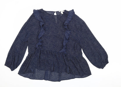 Womens UK Size 10 H&M Blue Basic Blouse