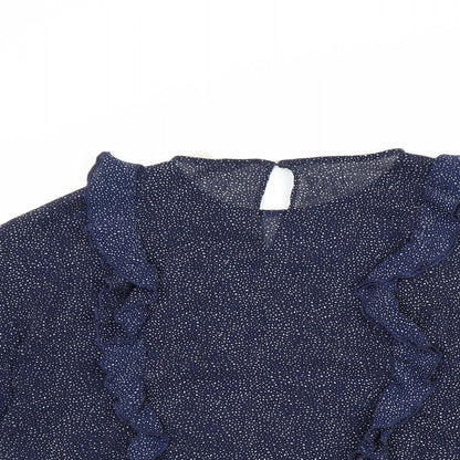 Womens UK Size 10 H&M Blue Basic Blouse