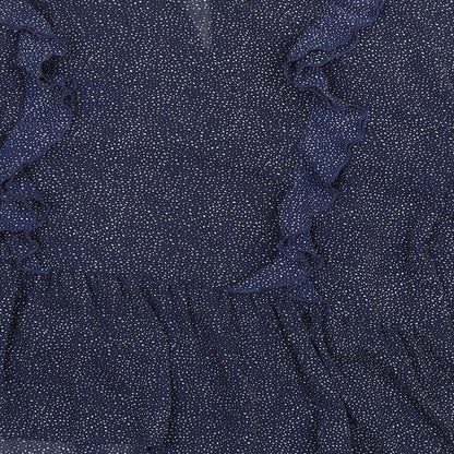 Womens UK Size 10 H&M Blue Basic Blouse