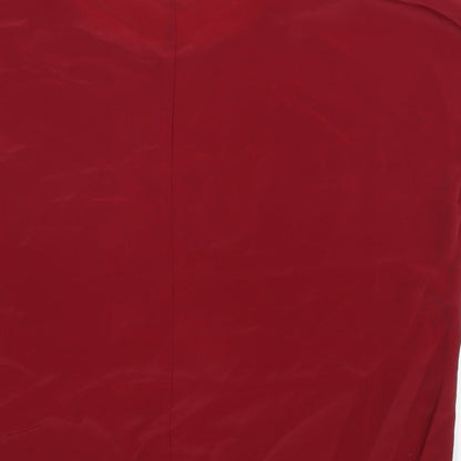 Alexia Womens Red Polyester Basic Blouse Size 10 Round Neck