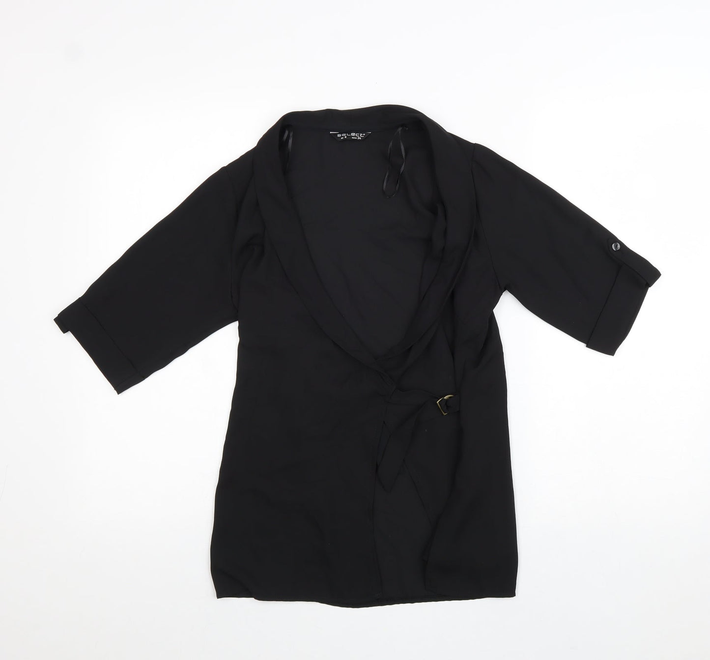 Womens UK Size 6 Select Black Kimono Blouse