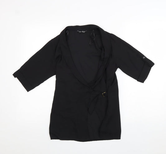 Womens UK Size 6 Select Black Kimono Blouse