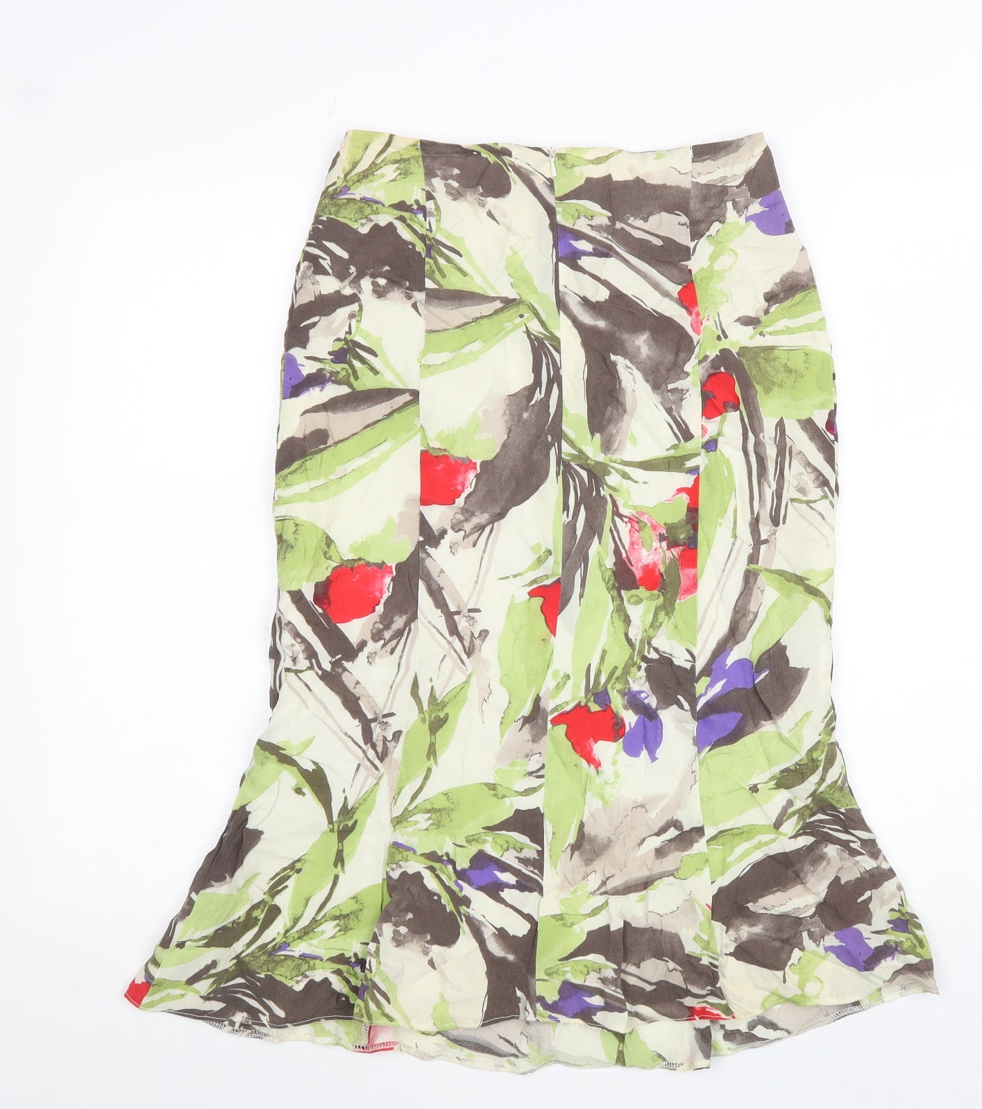 Minute Womens Multicoloured Geometric Polyester Trumpet Skirt Size 8 Zip
