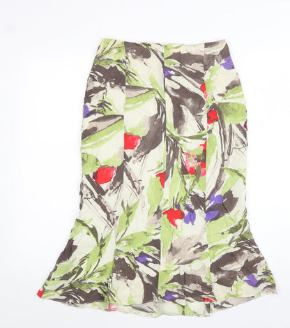 Minute Womens Multicoloured Geometric Polyester Trumpet Skirt Size 8 Zip