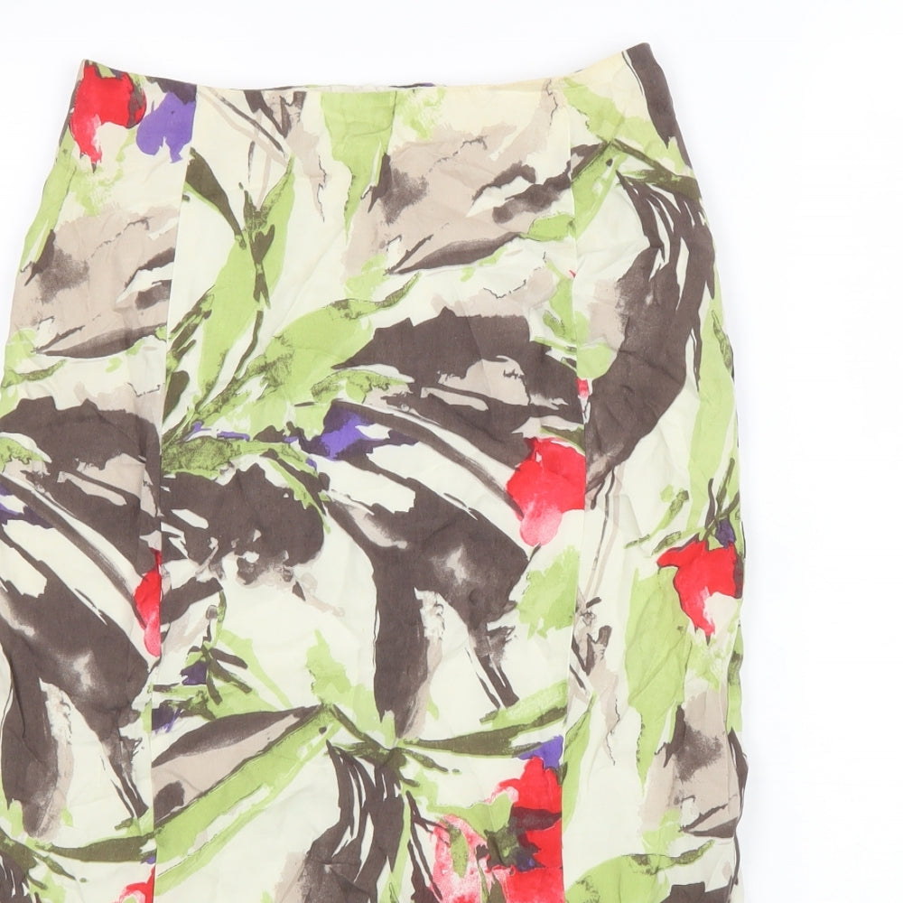 Minute Womens Multicoloured Geometric Polyester Trumpet Skirt Size 8 Zip