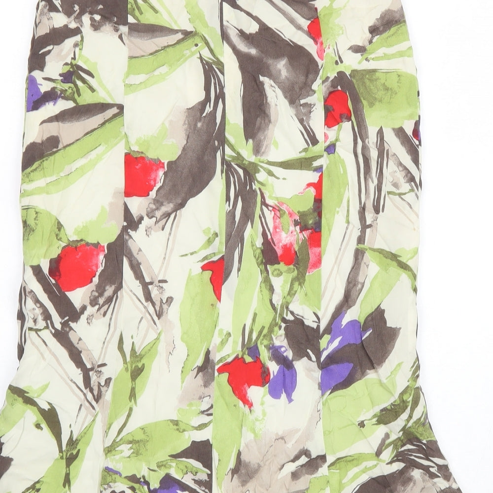 Minute Womens Multicoloured Geometric Polyester Trumpet Skirt Size 8 Zip