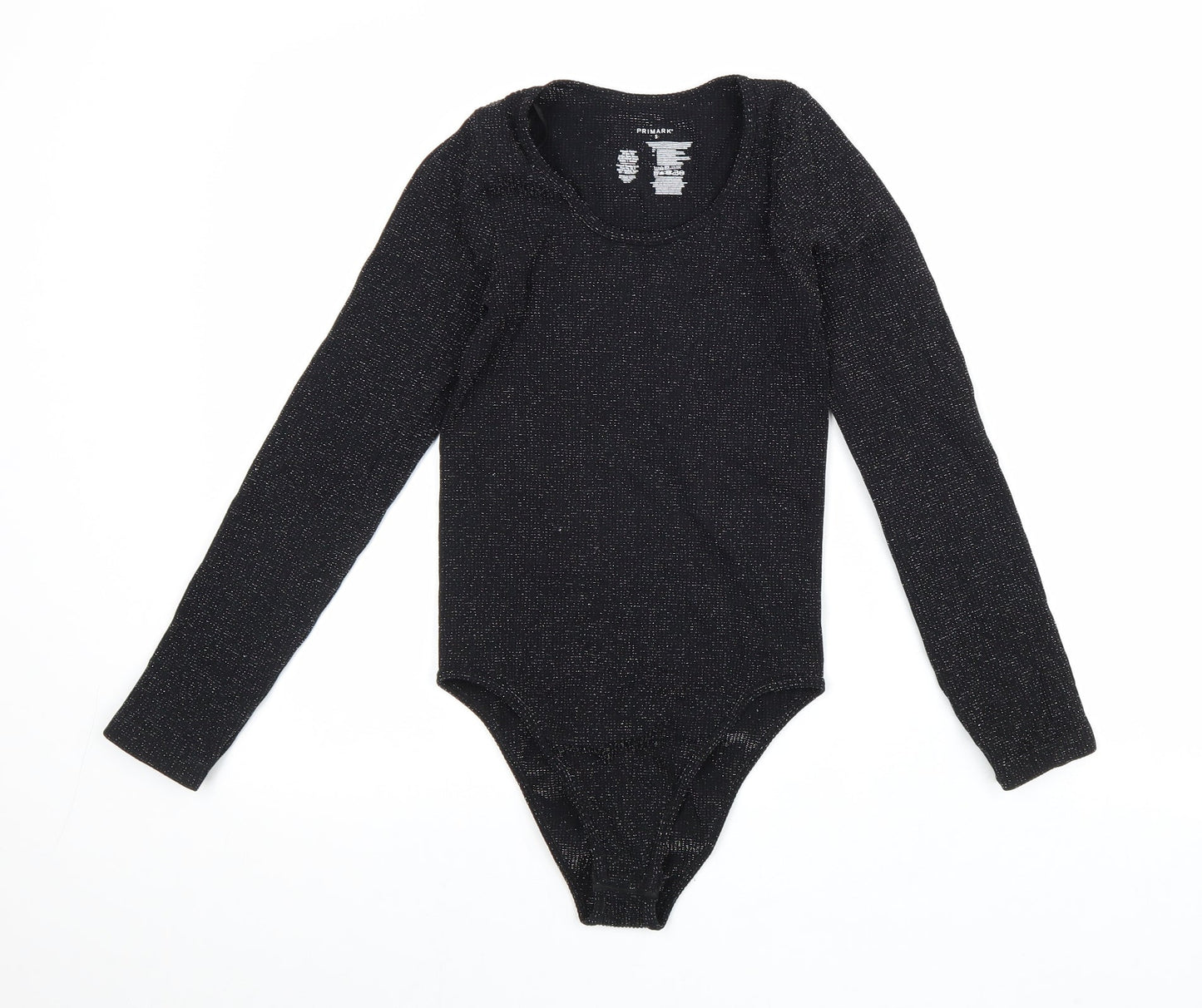 Primark Womens Black Nylon Bodysuit One-Piece Size S Snap