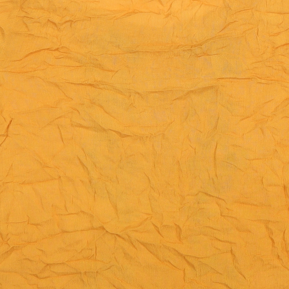 Papaya Womens Orange Geometric Viscose Basic Blouse Size 8 Round Neck