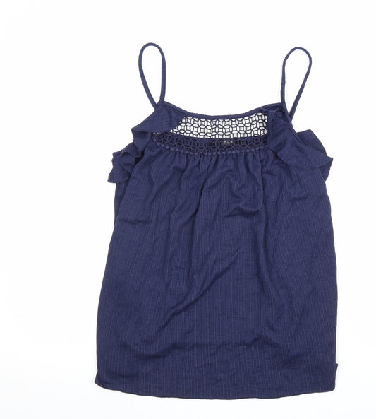 George Womens Blue Viscose Basic Tank Size 12 Square Neck