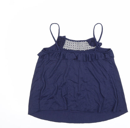 George Womens Blue Viscose Basic Tank Size 12 Square Neck