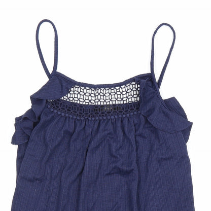 George Womens Blue Viscose Basic Tank Size 12 Square Neck