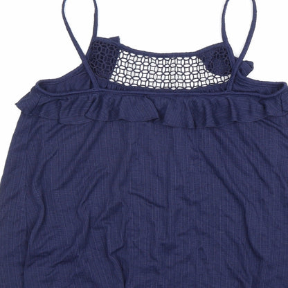 George Womens Blue Viscose Basic Tank Size 12 Square Neck