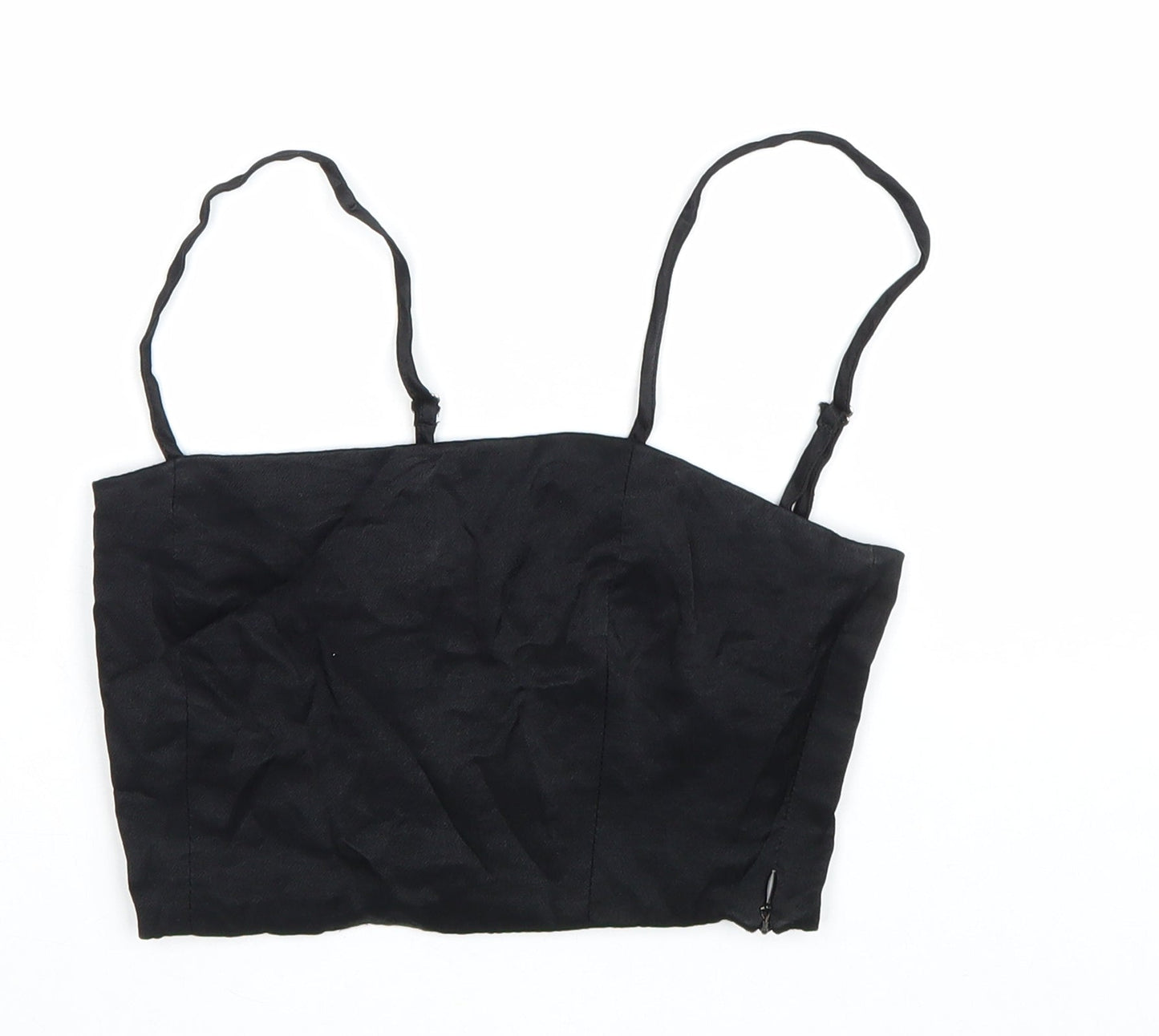 Womens UK Size S Zara Black Cropped Tank