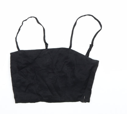 Womens UK Size S Zara Black Cropped Tank
