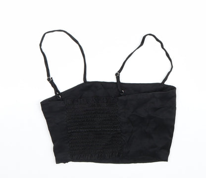 Womens UK Size S Zara Black Cropped Tank
