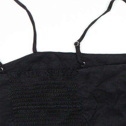 Womens UK Size S Zara Black Cropped Tank