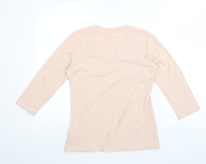 Betty Barclay Womens Pink Cotton Basic Blouse Size 8 V-Neck