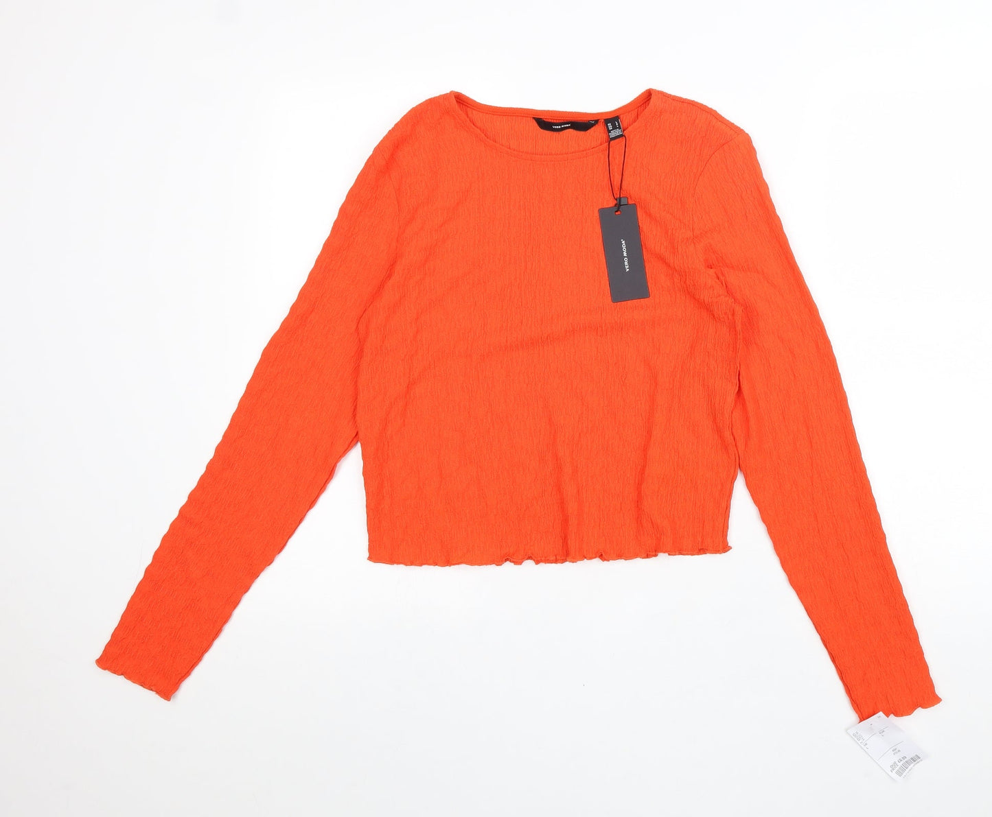 Womens UK Size L Vera Moda Orange Cropped Blouse