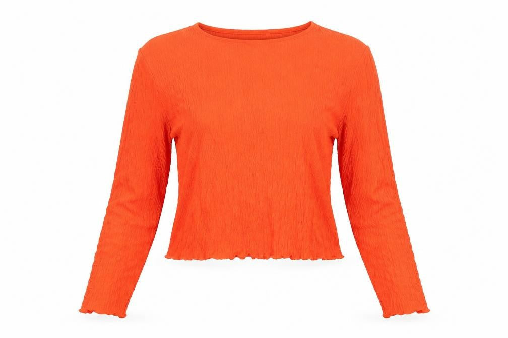 Womens UK Size L Vera Moda Orange Cropped Blouse