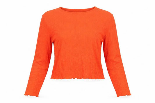 Womens UK Size L Vera Moda Orange Cropped Blouse