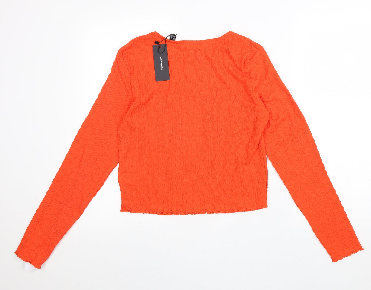 Womens UK Size L Vera Moda Orange Cropped Blouse