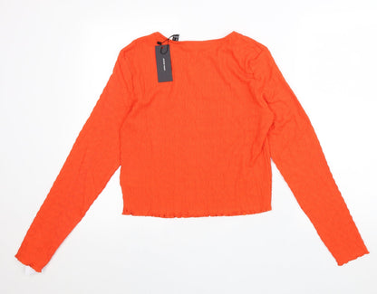 Womens UK Size L Vera Moda Orange Cropped Blouse