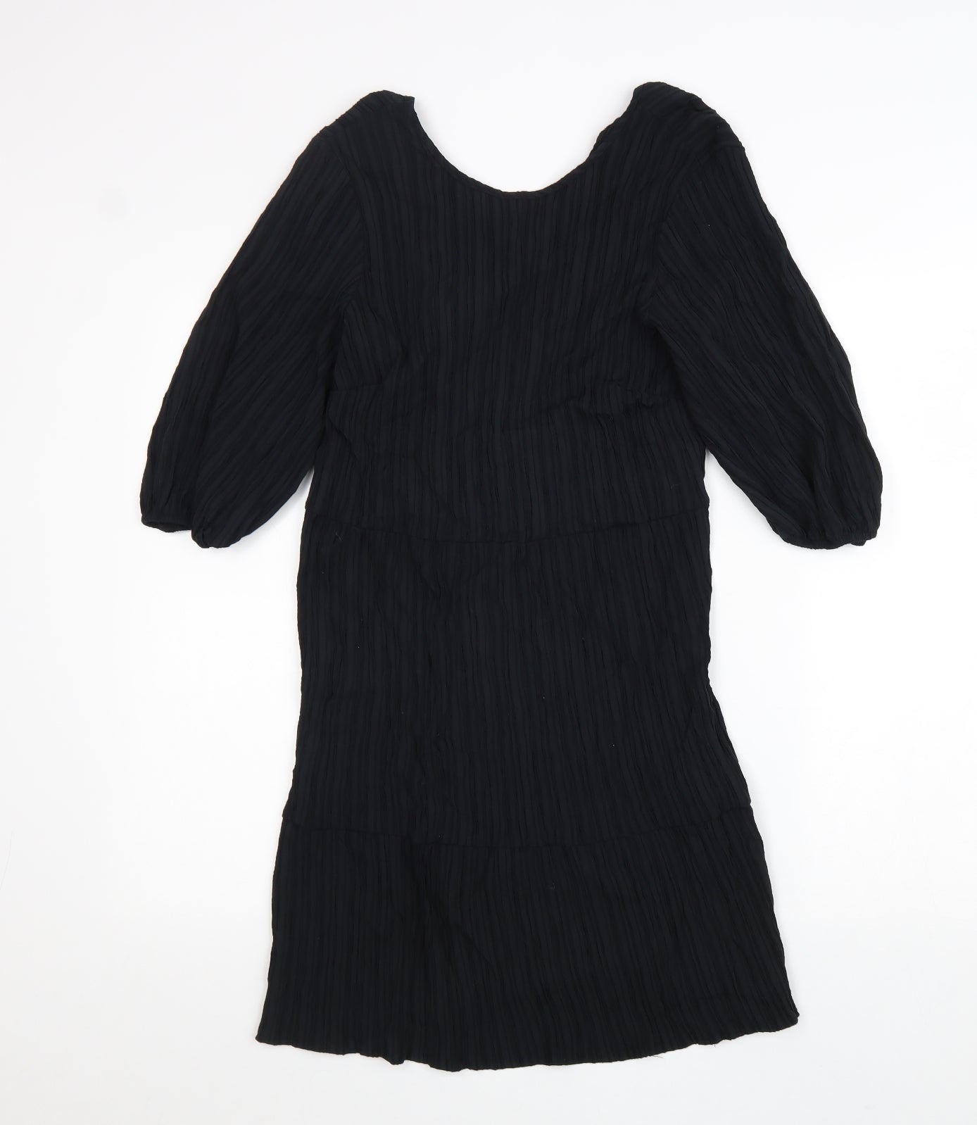 George Womens Black Viscose A-Line Size 10 Round Neck Tie