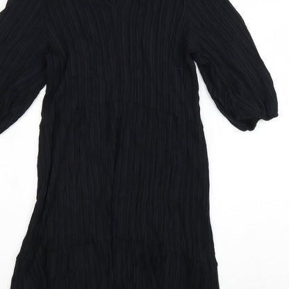 George Womens Black Viscose A-Line Size 10 Round Neck Tie