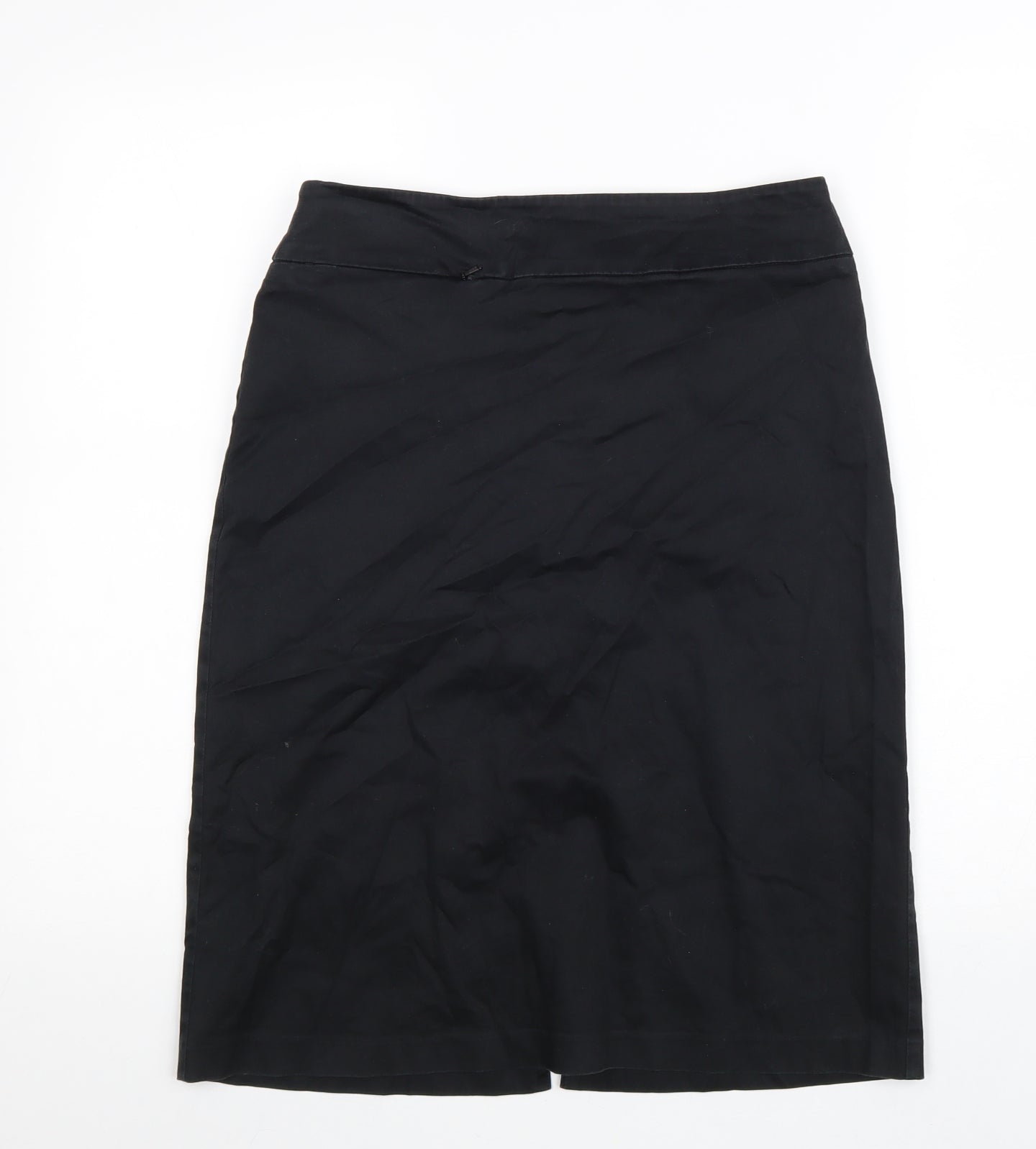 George Womens Black Cotton Straight & Pencil Skirt Size 12 Zip