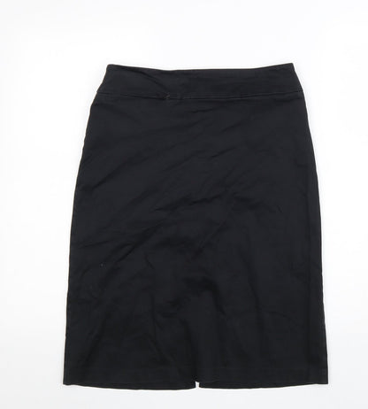 George Womens Black Cotton Straight & Pencil Skirt Size 12 Zip