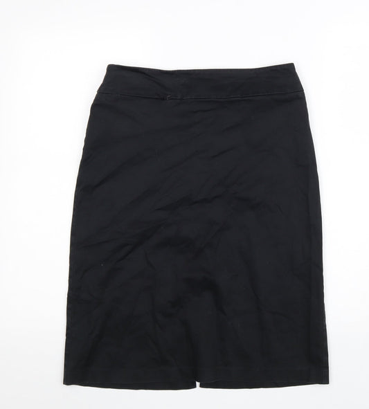 George Womens Black Cotton Straight & Pencil Skirt Size 12 Zip